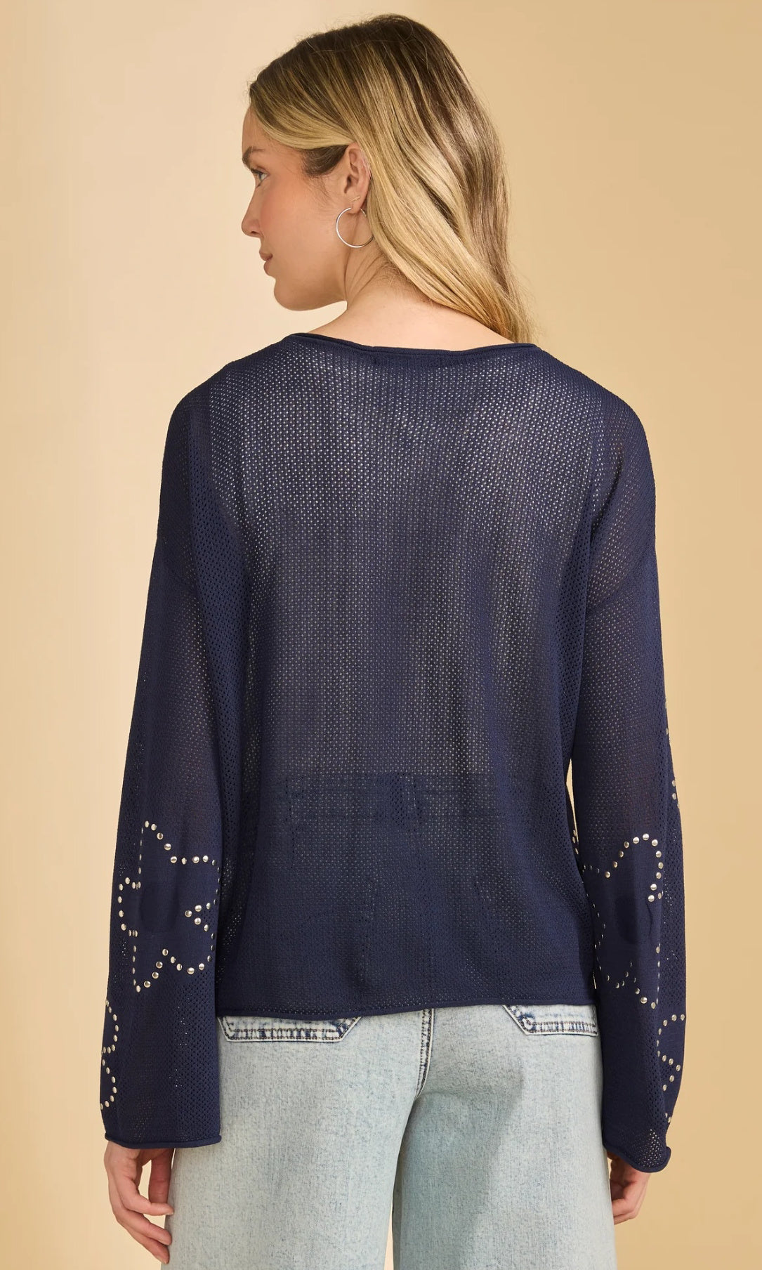 Open Knit Floral Sweater