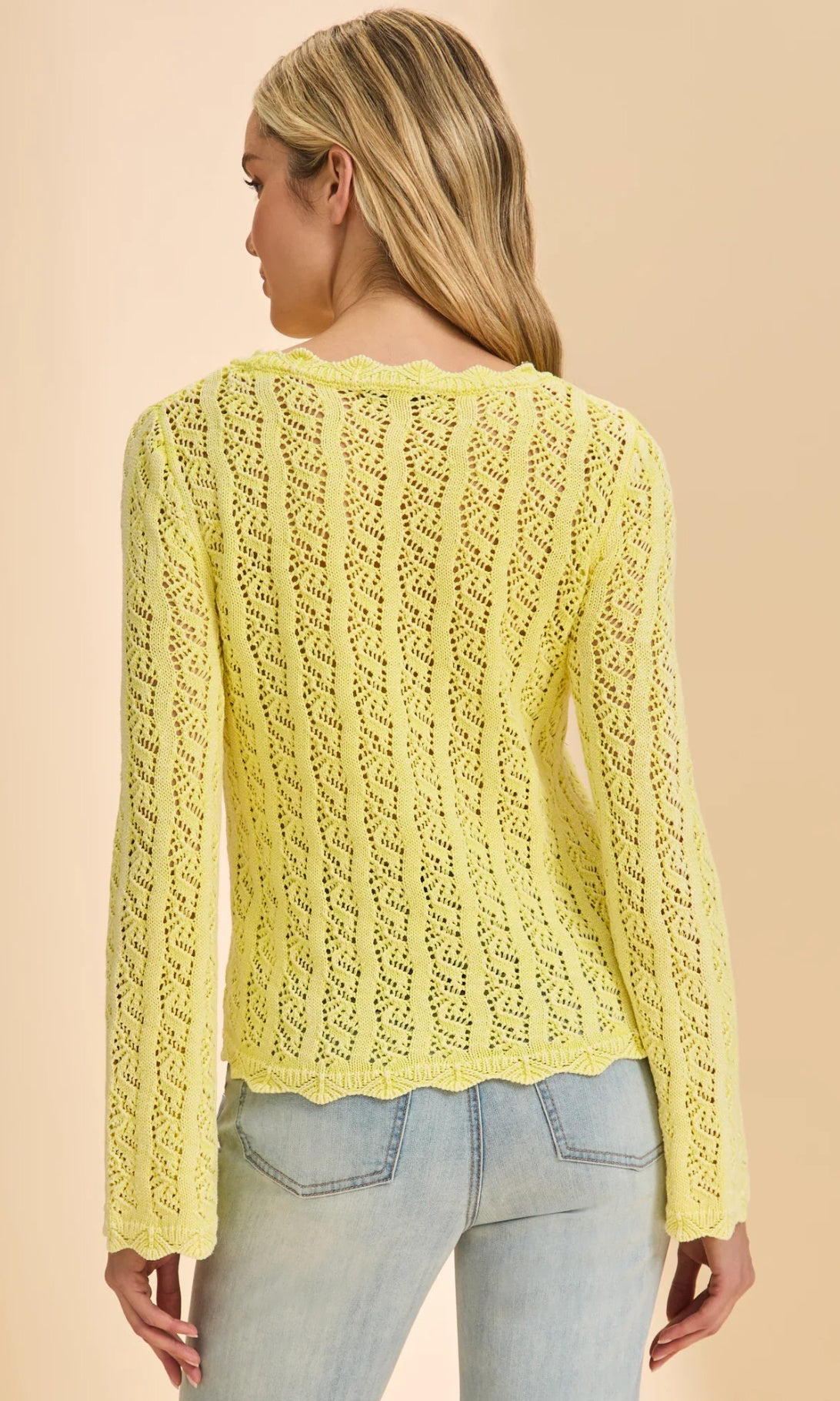 Pointelle Knit Cotton Sweater