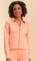 Zip Front Twill Jacket