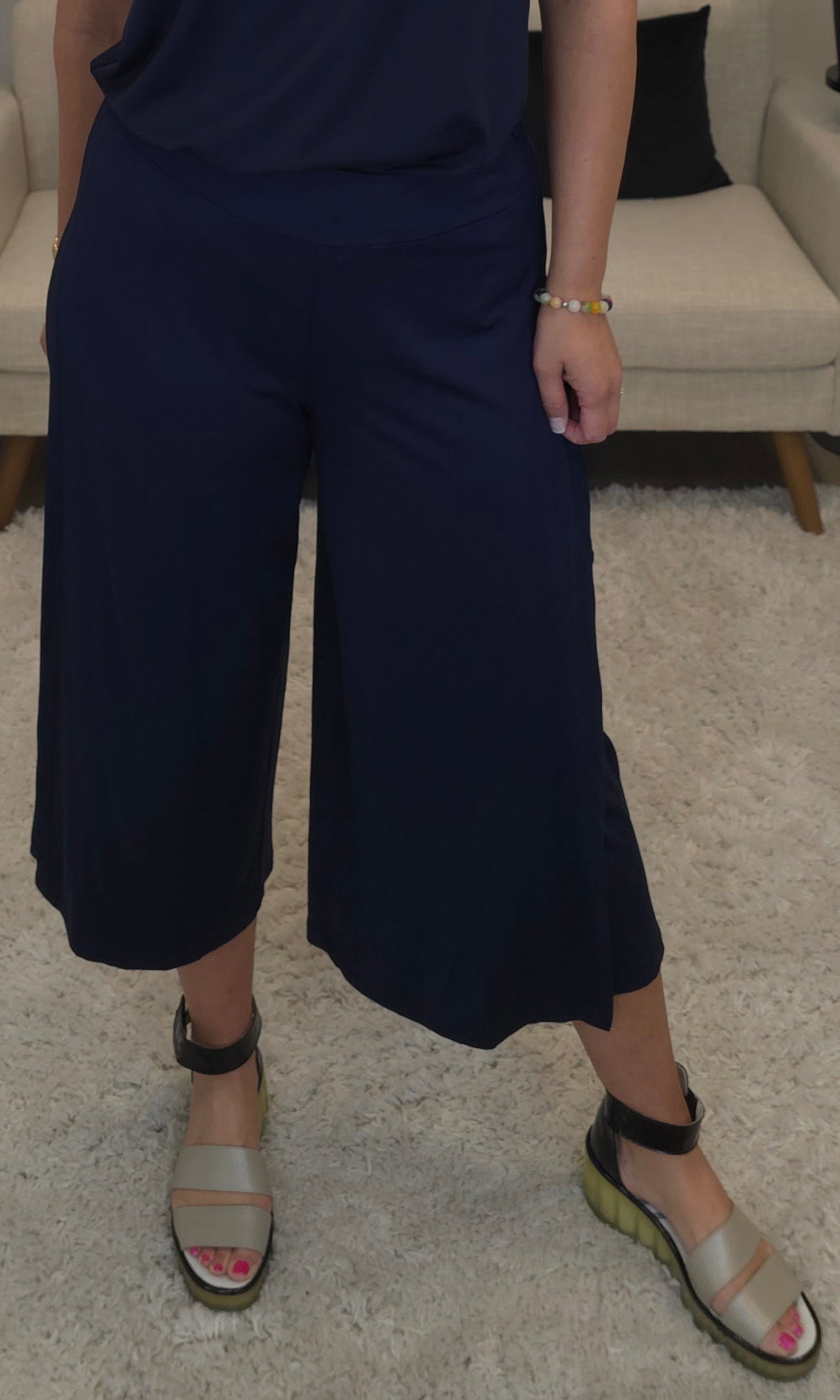 Bamboo Blend Wide Leg Crop Pant