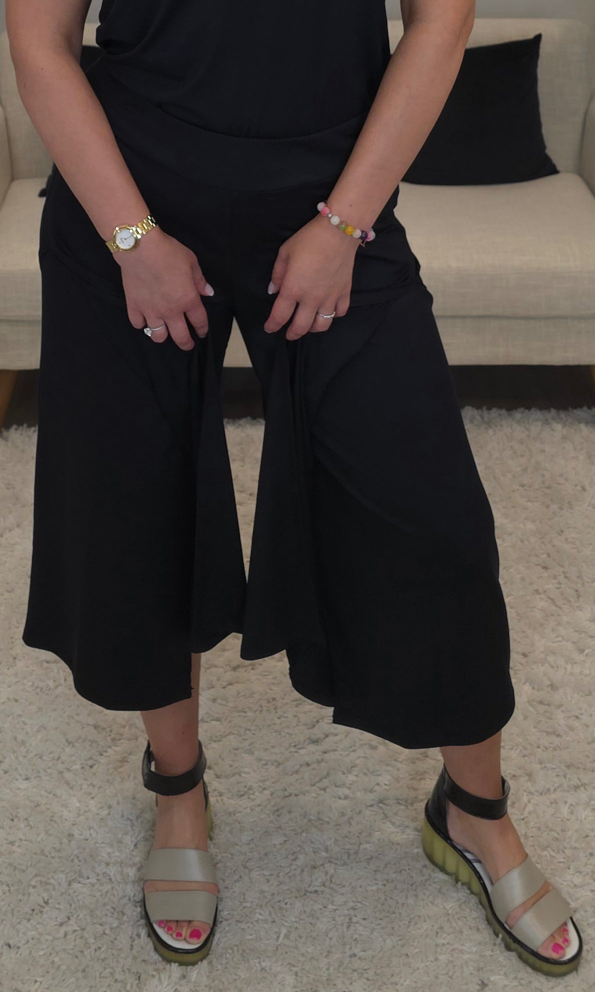Bamboo Blend Wide Leg Crop Pant