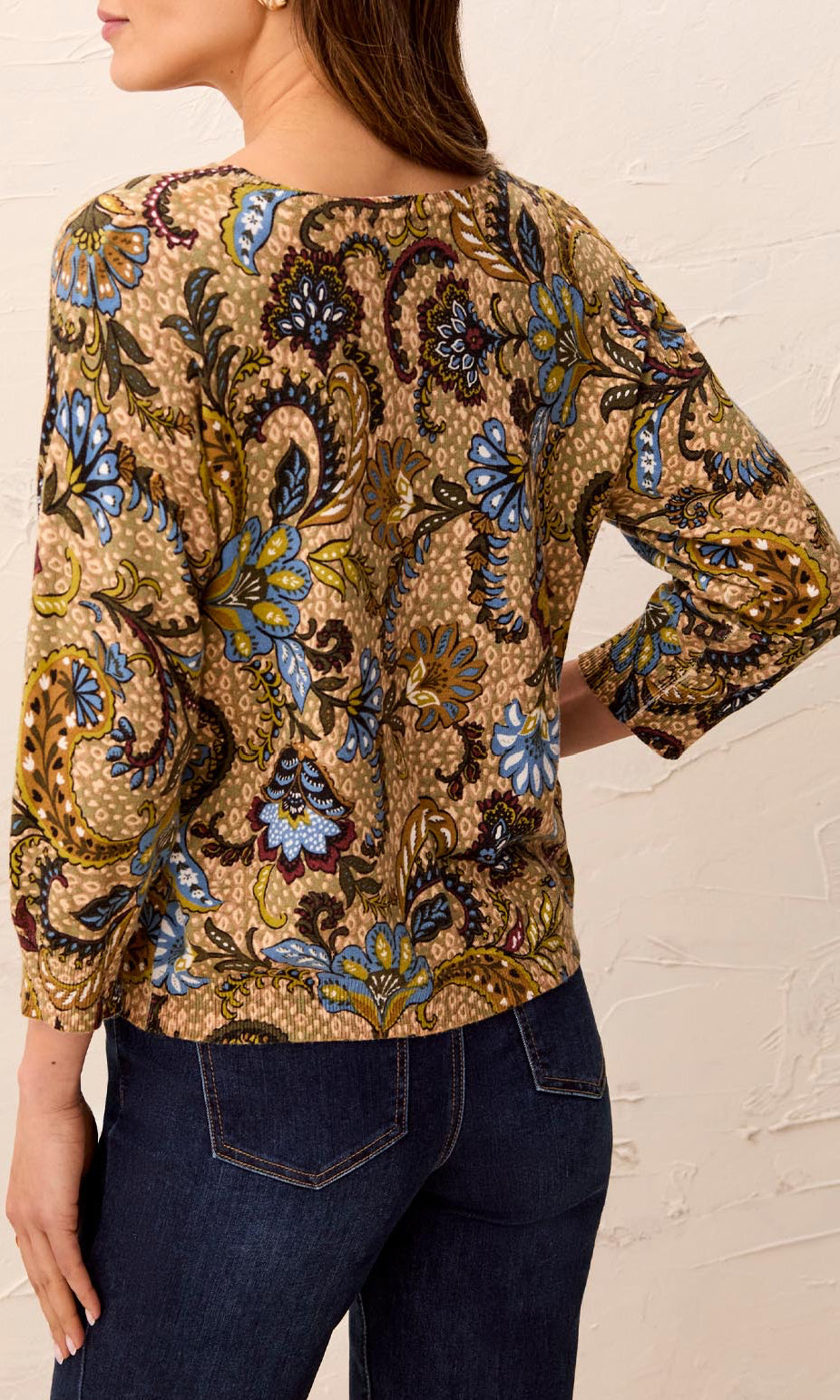 Paisley Floral Knit Sweater