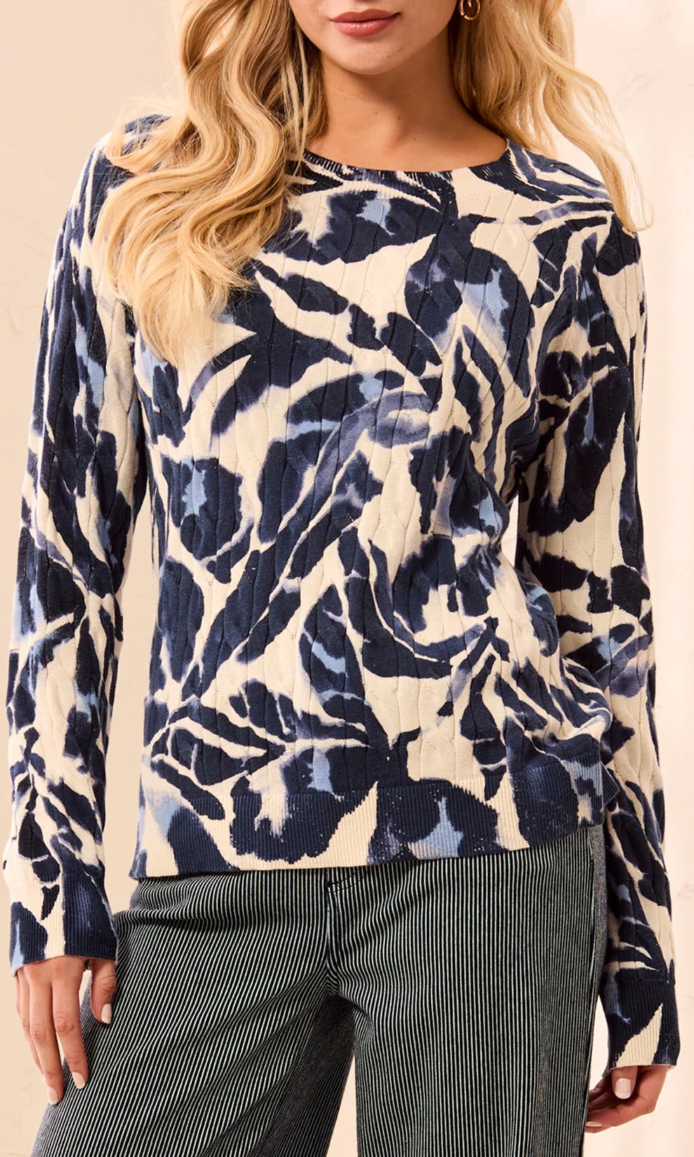 Botanical Cable Knit Sweater