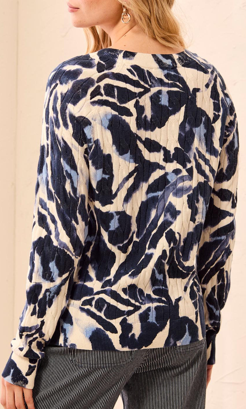 Botanical Cable Knit Sweater