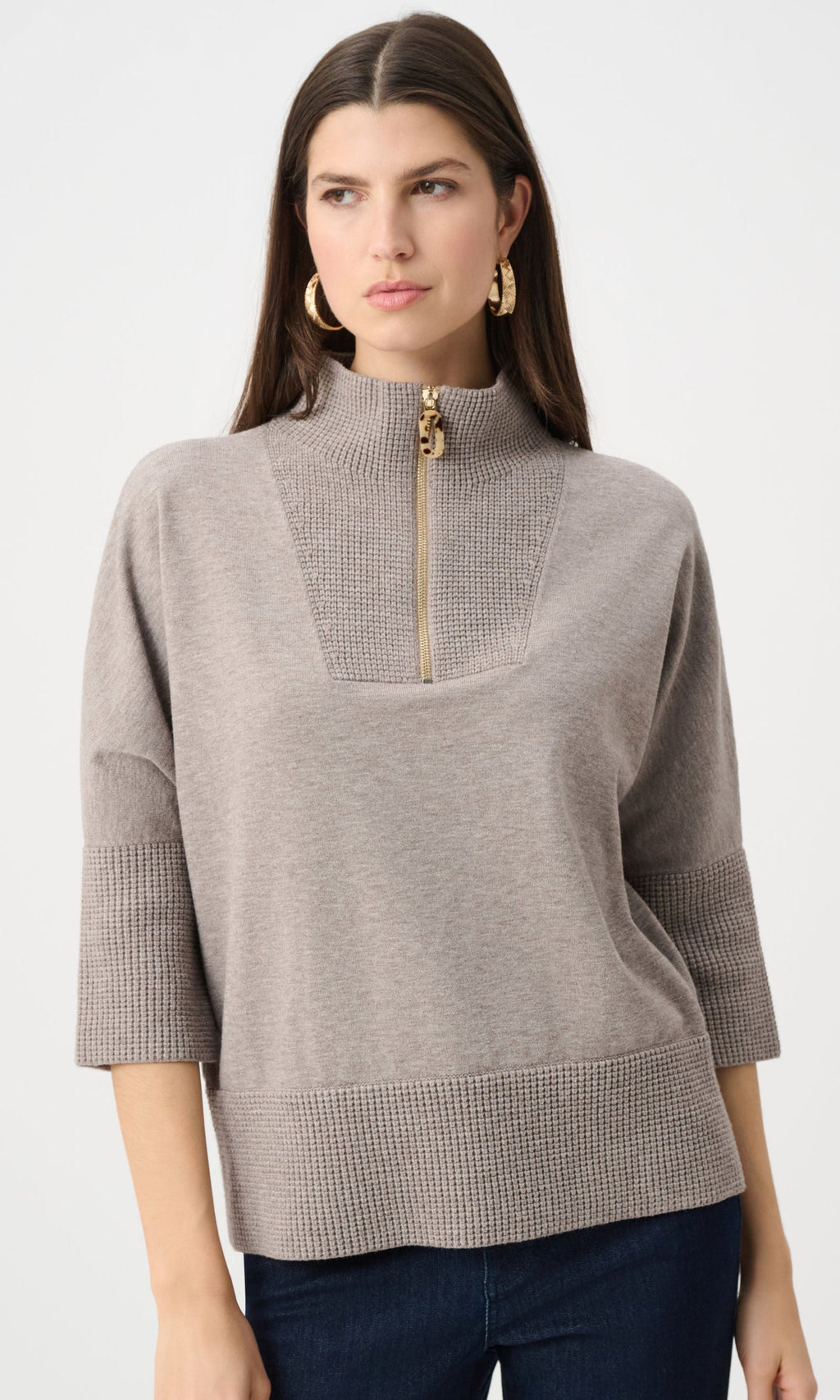 Ribkoff Zip-Neck Sweater