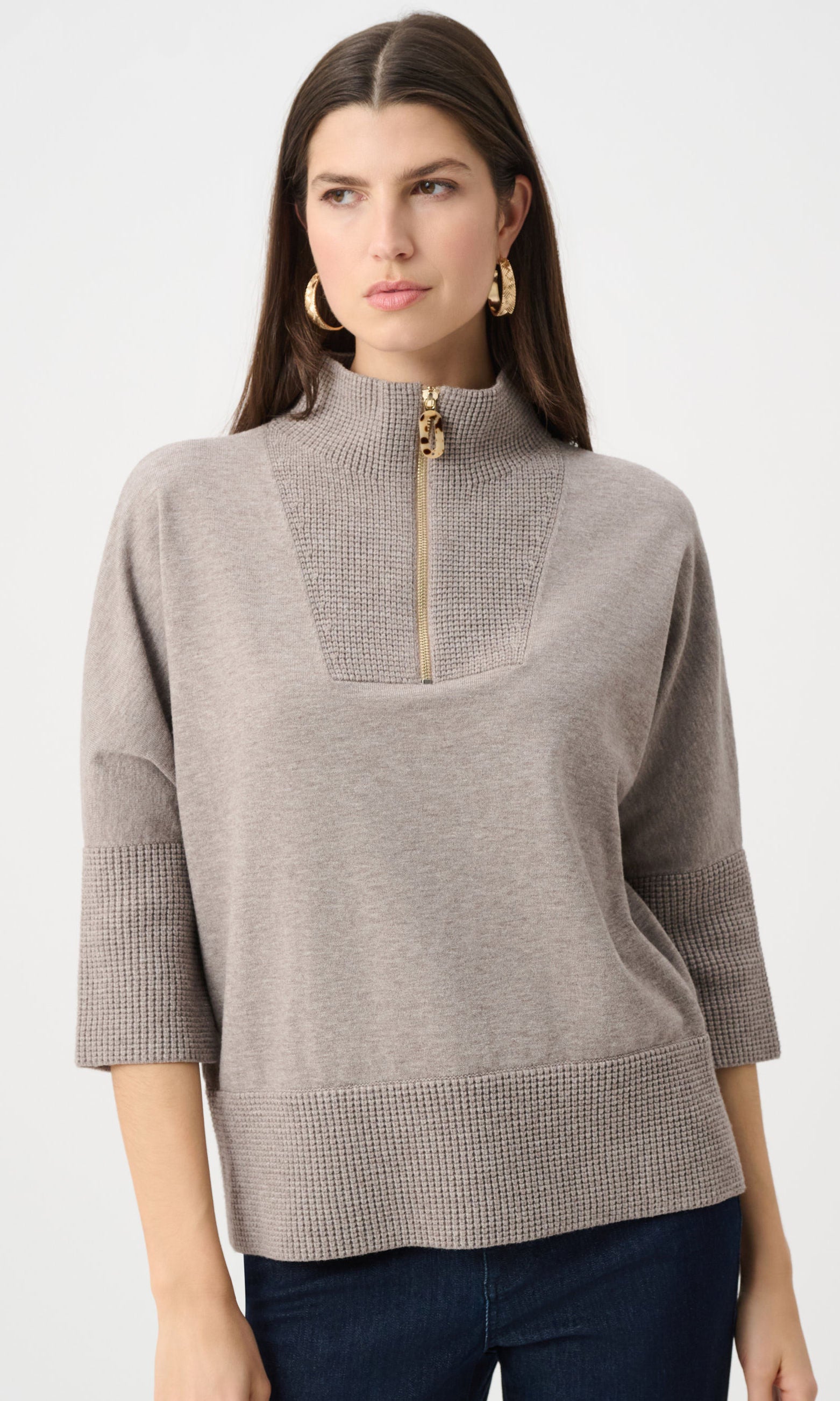 Ribkoff Zip-Neck Sweater