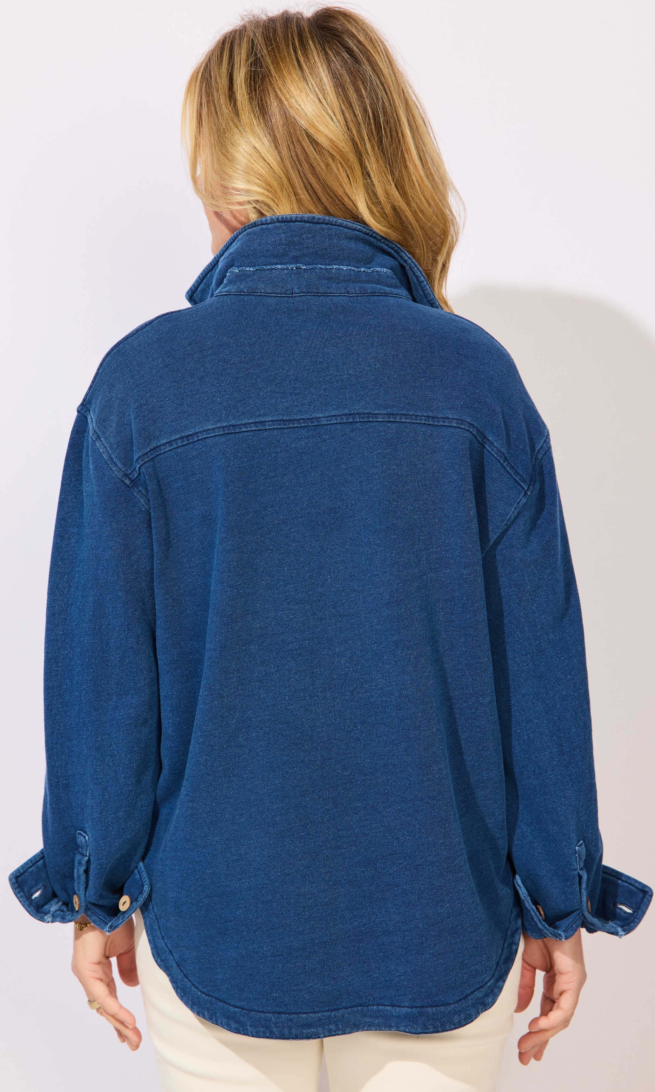 French Terry Button Front Jacket