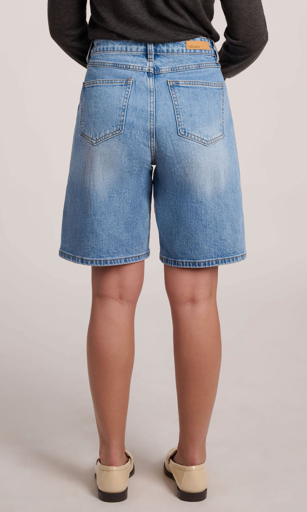 Relaxed Fit Denim Bermuda Shorts