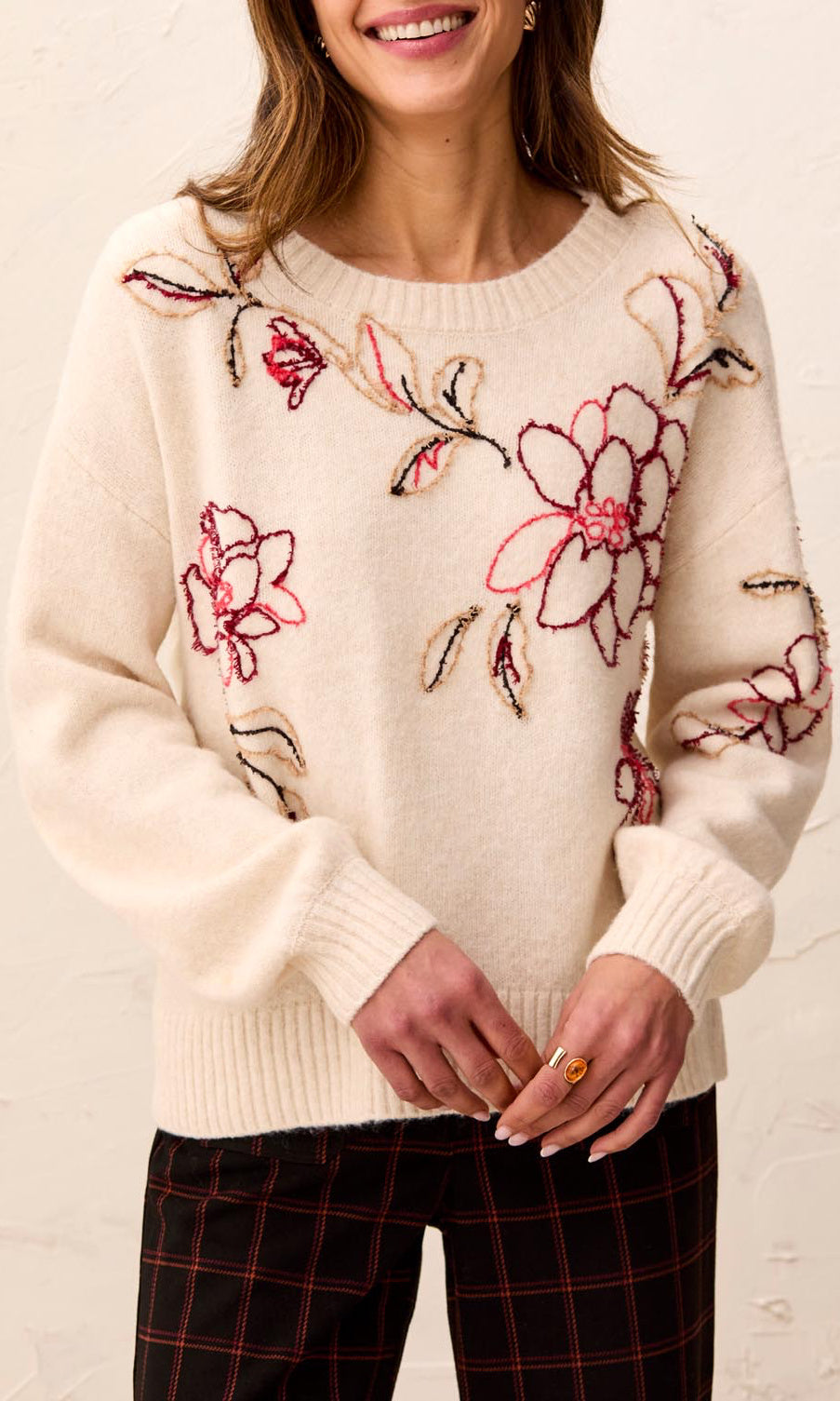 Floral Embroidered Sweater