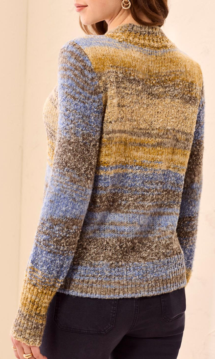 Space Dye Mock Neck Sweater