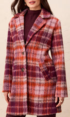 Plaid Brushed Coat