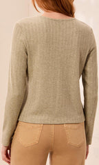 Ribbed Button Front Cardigan