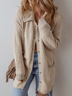 Button-Up Cardigan with Pockets