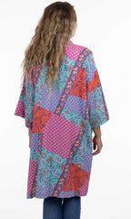 Patchwork Denim Trim Duster Kimono