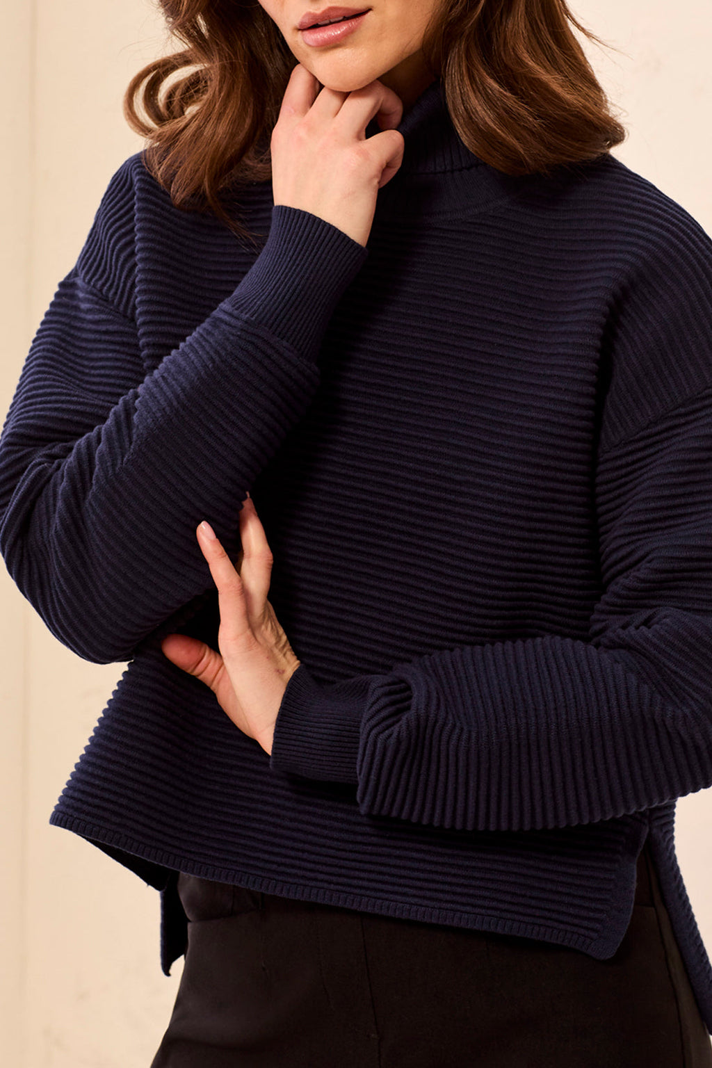 Ribbed Mock Neck Sweater