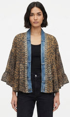 Leopard Print Ruffle Kimono