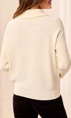 Ribbed Zip Mock Neck Sweater