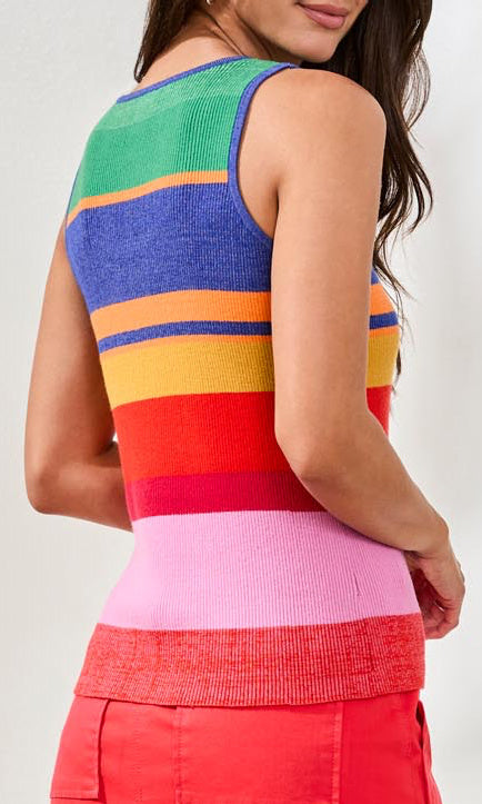 Striped Ribbed Knit Tank Top