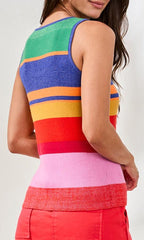 Striped Ribbed Knit Tank Top