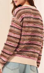 Textured Multi-Stitch Crewneck Sweater