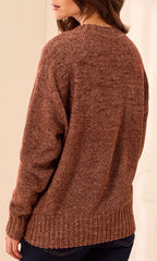 Textured Crew Neck Knit Sweater