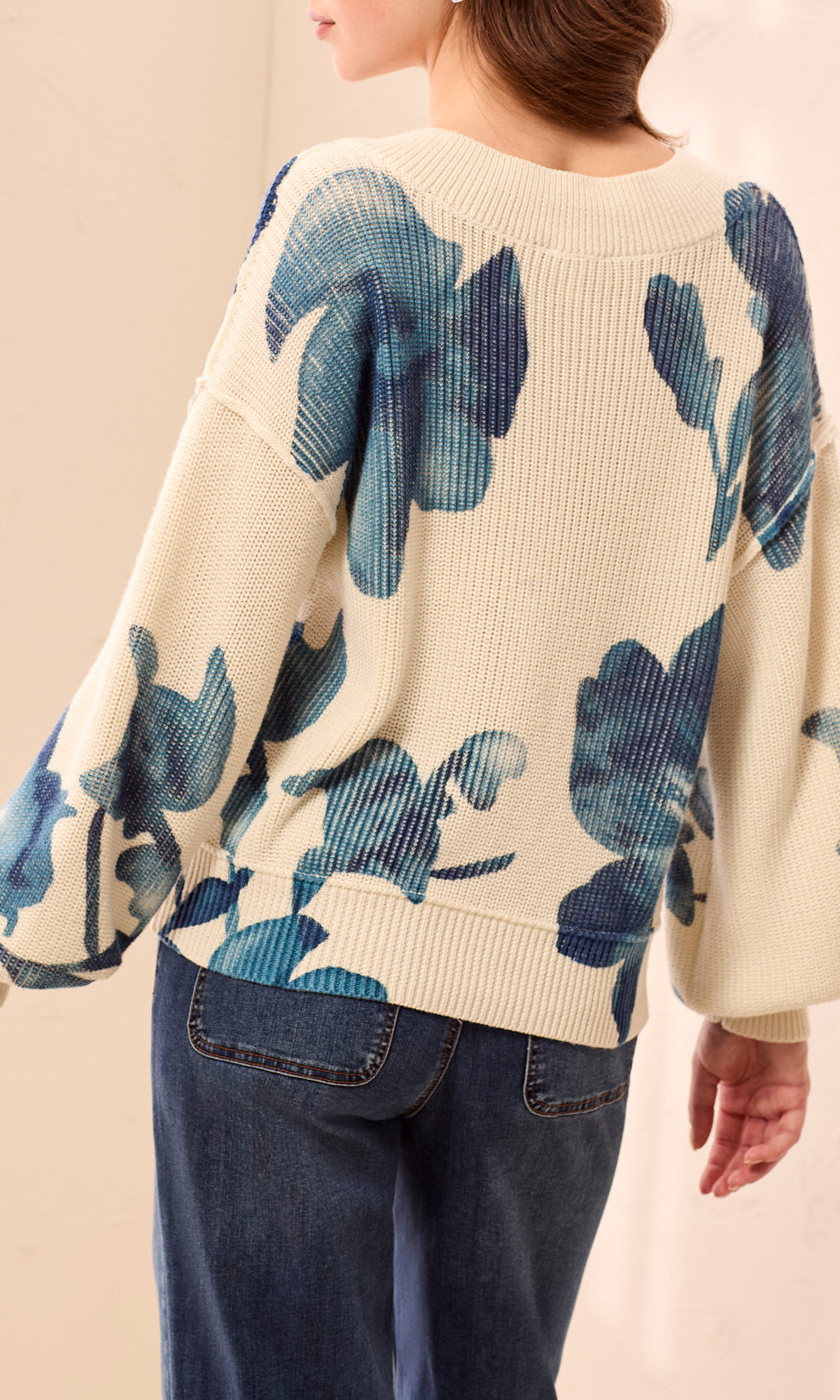 Floral Print Knit Sweater