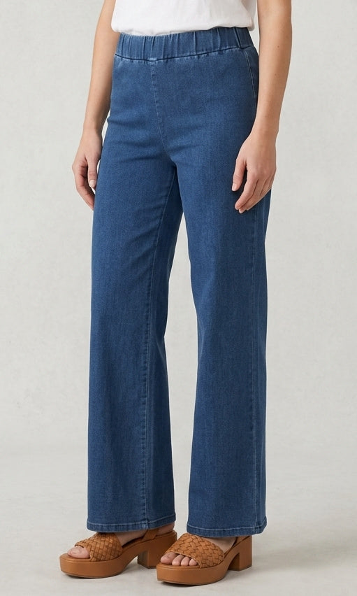 Pull-On Wide Leg Denim