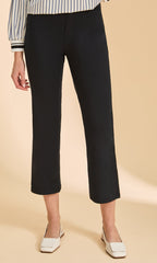 Pull-On Cropped Straight Leg Pants