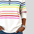 Molly | Colourful Striped Quarter-Zip Jumper