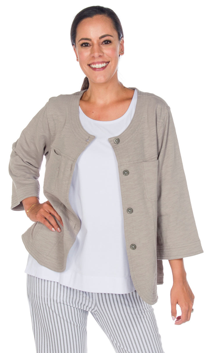 Button Front Cotton Jacket