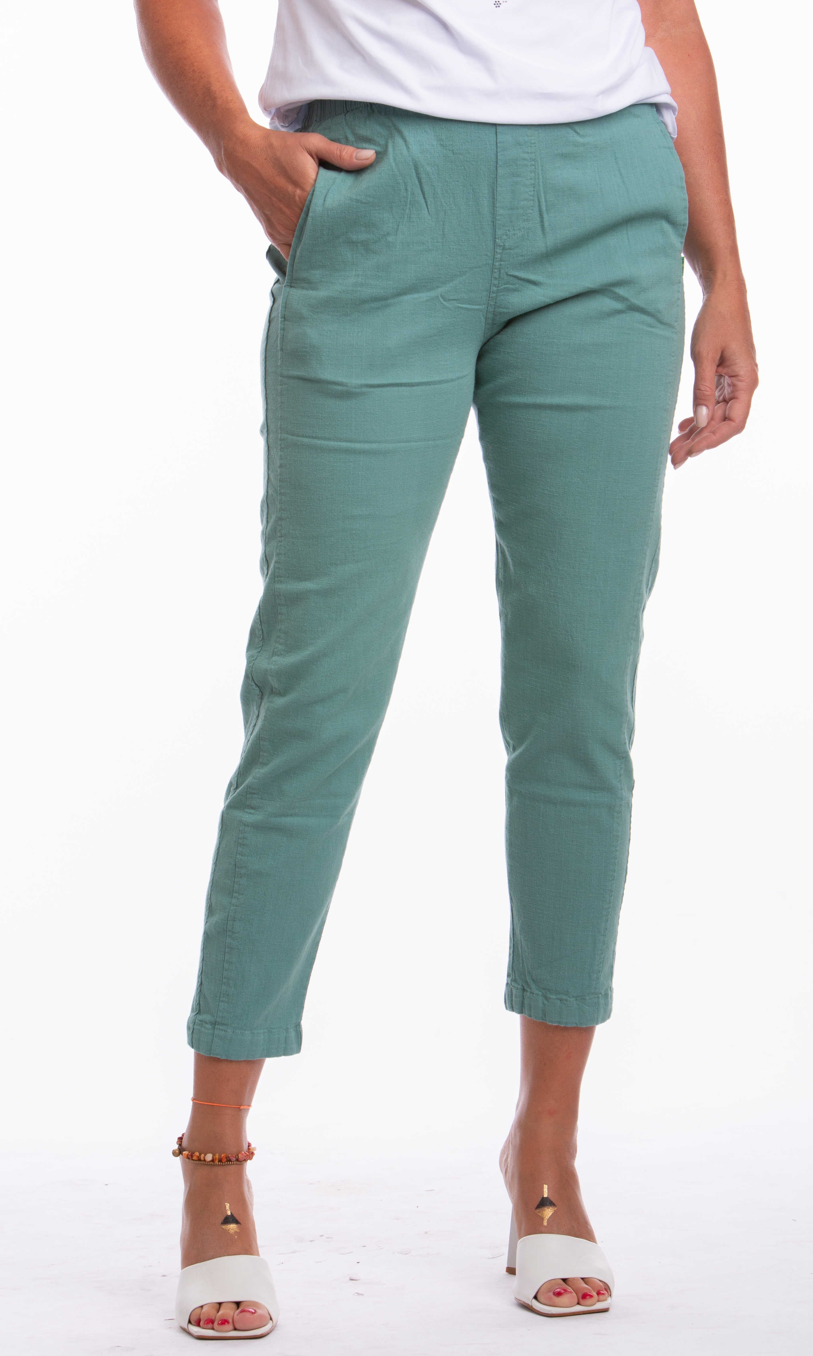 Stretch Cotton Crop Pant