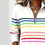 Molly | Colourful Striped Quarter-Zip Jumper