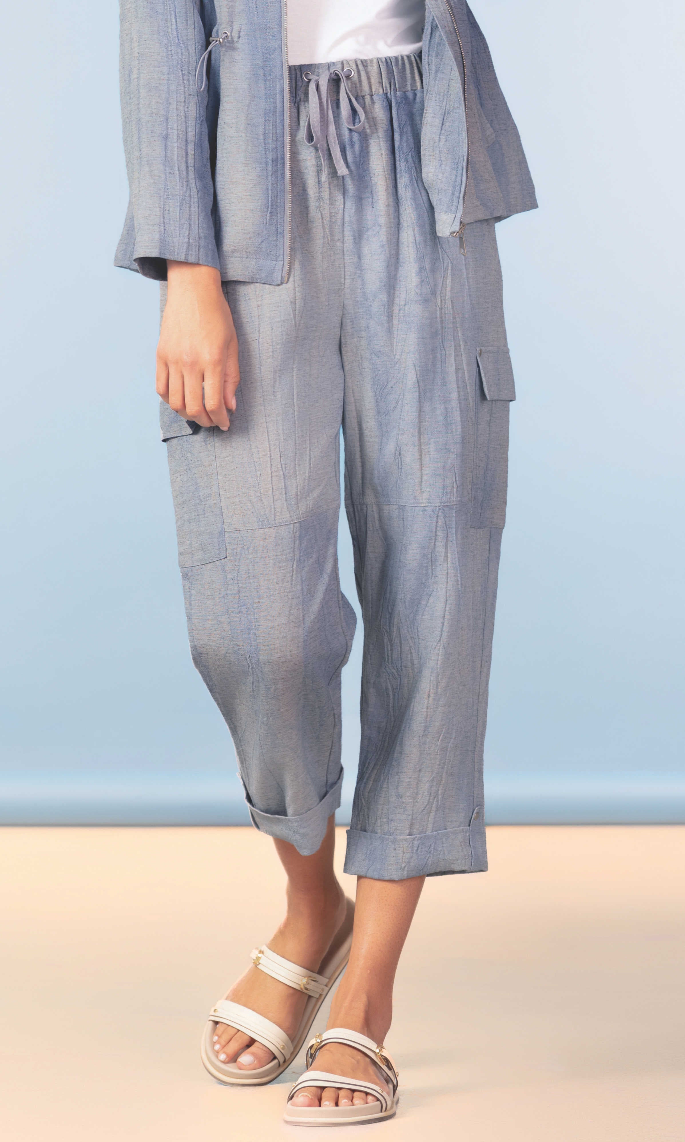Drawstring Crop Cargo Pant