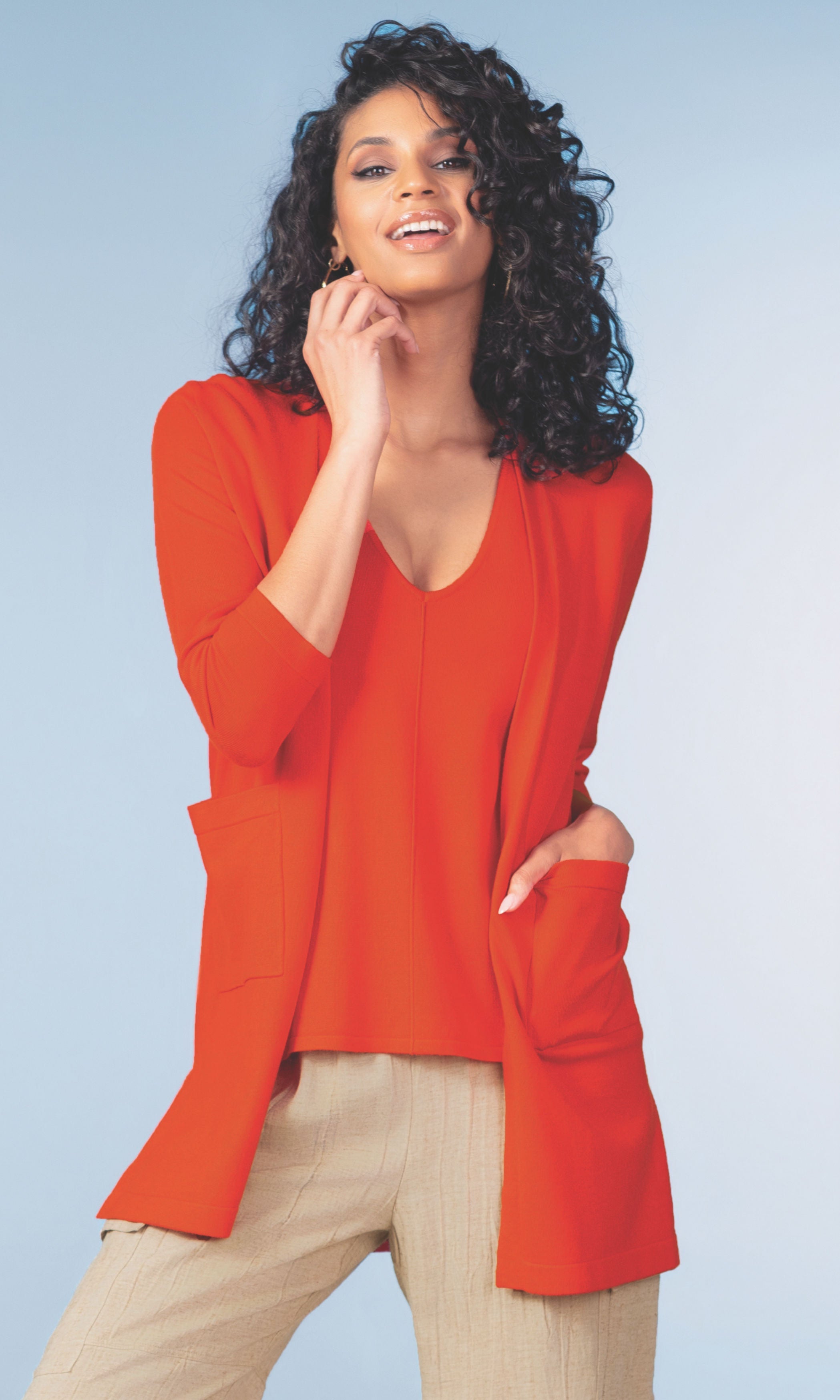 Open Front Knit Cardigan