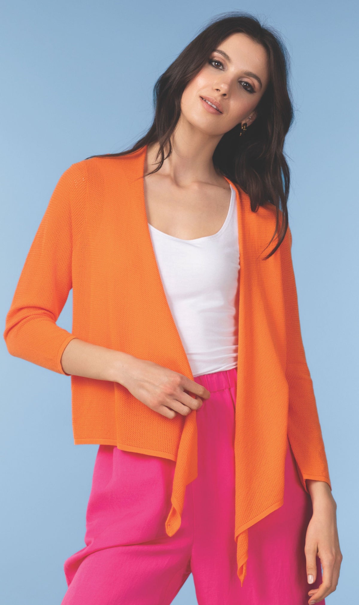 Four-Way Mesh Knit Cardigan