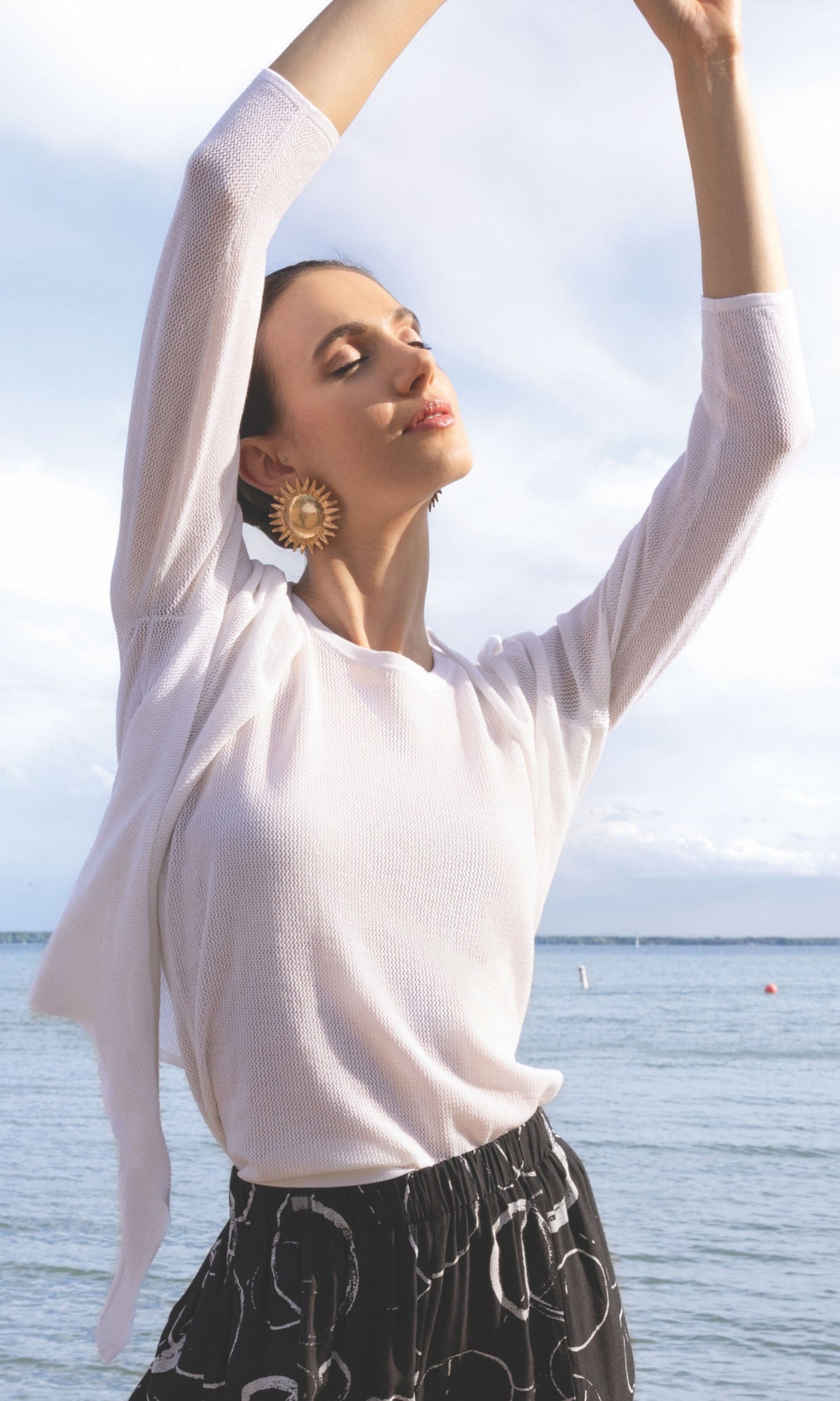 Four-Way Mesh Knit Cardigan