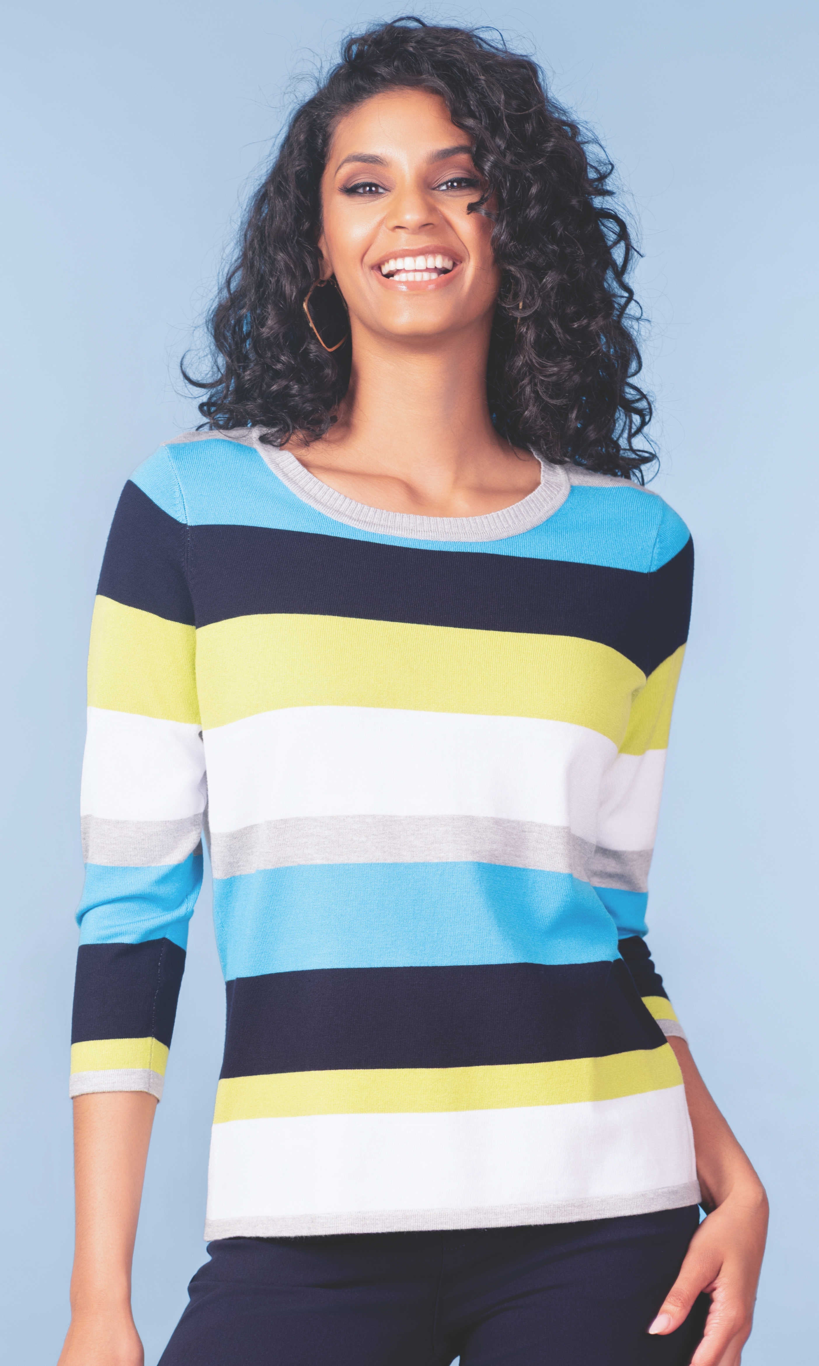 Stripe Knit Pullover Sweater