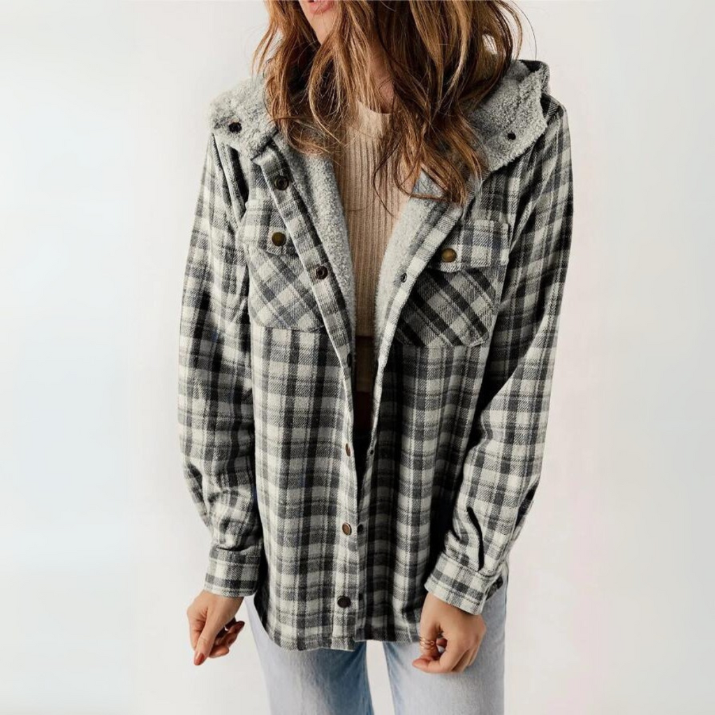 PERESA™ - Casual Long Sleeve Button Front Hooded Coat