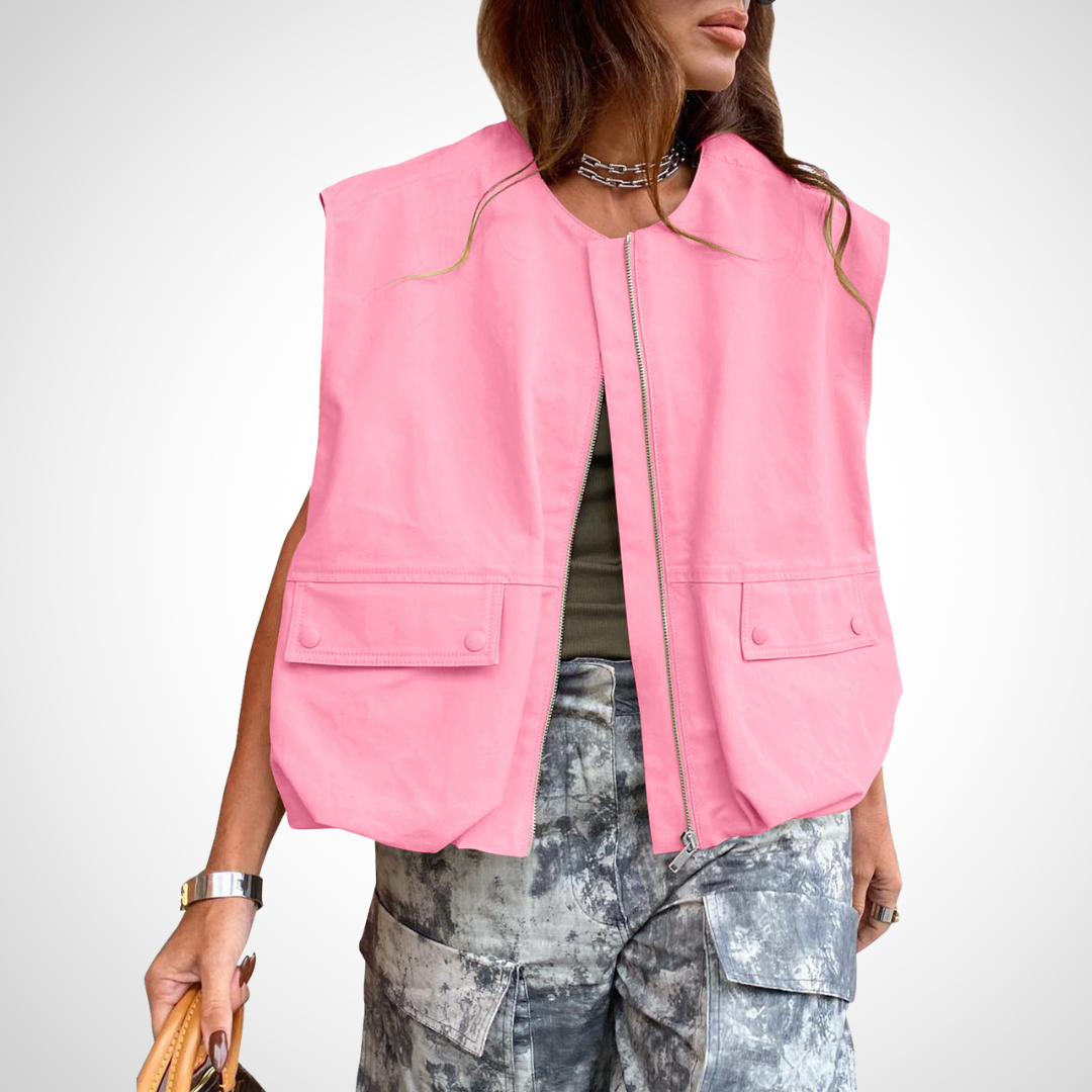 QUANA™ - Casual Sleeveless Loose Zipper Vest