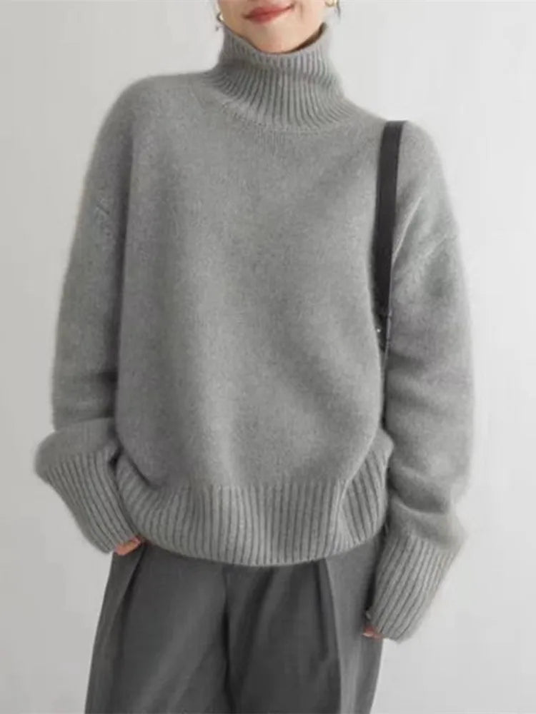 ISABOLL | CASHMERE HIGH-NECK SWEATER
