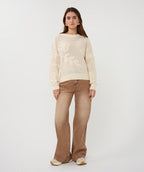 Floral Knit Crewneck Sweater
