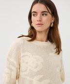 Floral Knit Crewneck Sweater