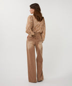 High-Rise Wide-Leg Cotton Denim Pants