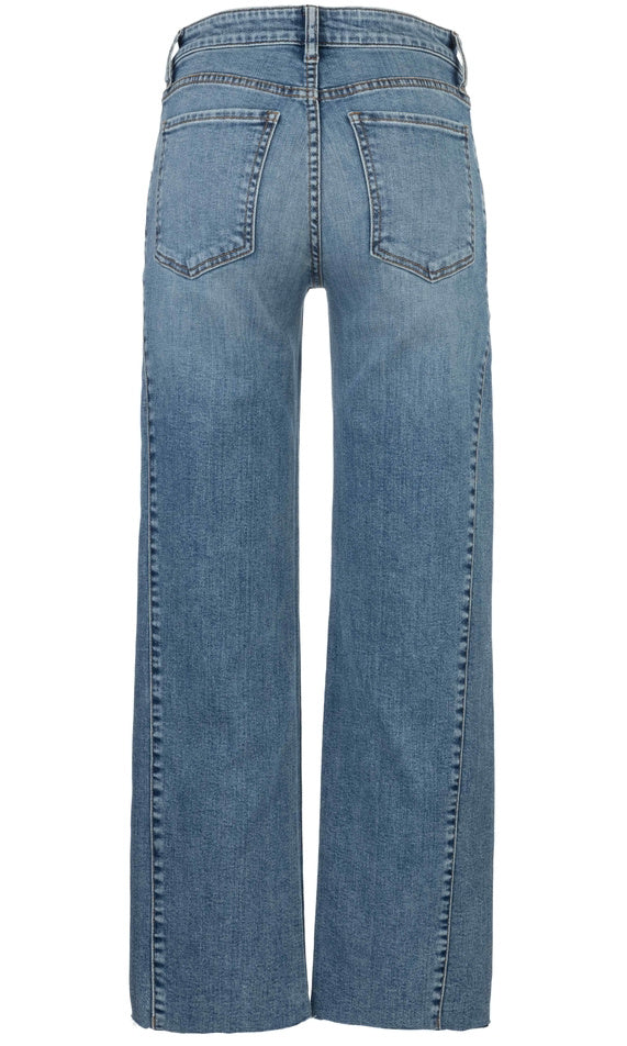 Double Button Wide Leg Crop Jean