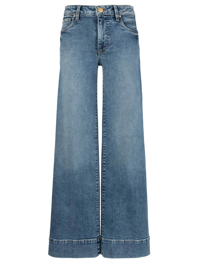 Wide-Leg Cropped Denim Jeans