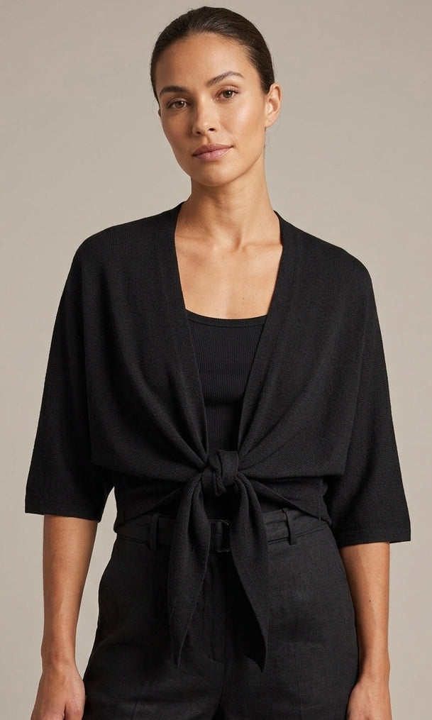 Tie Front Modal Knit Cardigan