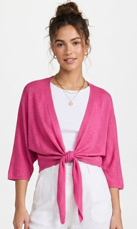 Tie Front Modal Knit Cardigan