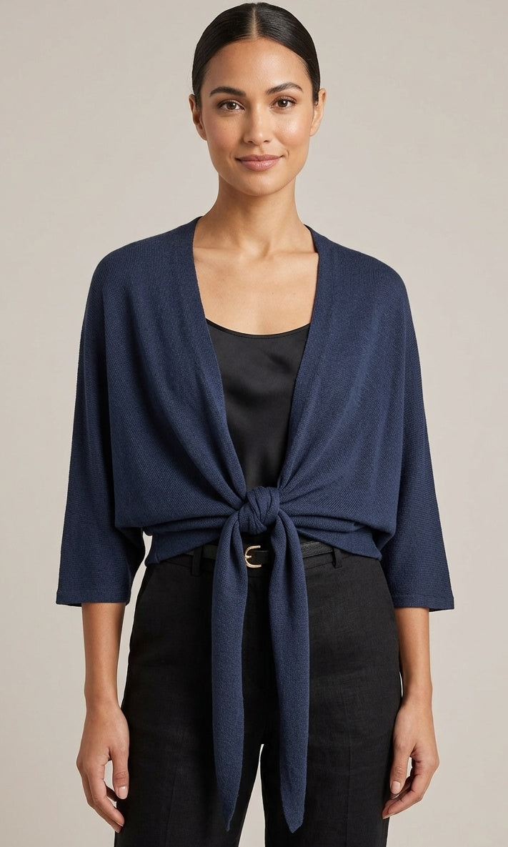 Tie Front Modal Knit Cardigan