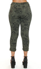 Floral Print Cropped Pants