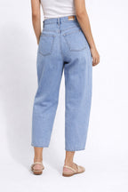 Cropped Barrel Leg Denim Jean